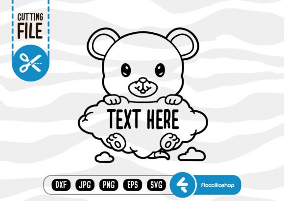 Animal Cloud Split Frame, Mouse SVG