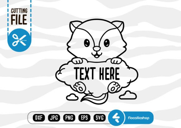 Cute Woodland Cloud SVG, Skunk SVG