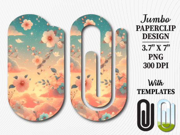Floral Cherry Blossom Jumbo Paperclip
