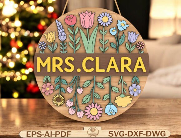 Floral Classroom Welcome Door Sign SVG