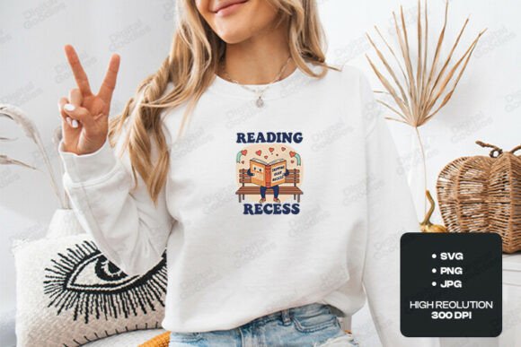 Reading Over Recess Cute Book Design