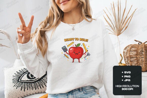 Ready to Rule Cute Apple School Art