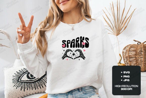 Sparks Skeleton Hands Love Design: A Unique Blend of Spooky and Sweet